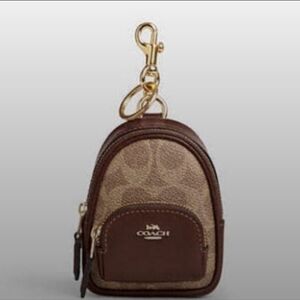 Coach Brown Mini Backpack Keychain